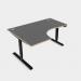 Leap Crescent Desk, Top With Portals with PLY edging, 1600 x 1200 , Left Hand, Graphite Black Frame LP-PLY-TP1612L/GR/BLK