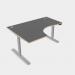 Leap Crescent Desk, Top With Portals with PLY edging, 1600 x 1200 , Left Hand, Graphite Silver Frame LP-PLY-TP1612L/GR/SLV