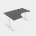 Leap Crescent Desk, Top With Portals with PLY edging, 1600 x 1200 , Left Hand, Graphite White Frame LP-PLY-TP1612L/GR/WHT