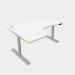 Leap Crescent Desk, Top With Portals with PLY edging, 1600 x 1200 , Left Hand, White Silver Frame LP-PLY-TP1612L/WH/SLV