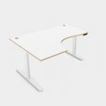 Leap Crescent Desk, Top With Portals with PLY edging, 1600 x 1200 , Left Hand, White White Frame LP-PLY-TP1612L/WH/WHT