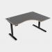 Leap Crescent Desk, Top With Portals with PLY edging, 1600 x 1200 , Right Hand, Graphite Black Frame LP-PLY-TP1612R/GR/BLK