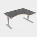 Leap Crescent Desk, Top With Portals with PLY edging, 1600 x 1200 , Right Hand, Graphite Silver Frame LP-PLY-TP1612R/GR/SLV