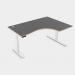 Leap Crescent Desk, Top With Portals with PLY edging, 1600 x 1200 , Right Hand, Graphite White Frame LP-PLY-TP1612R/GR/WHT