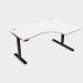 Leap Crescent Desk, Top With Portals with PLY edging, 1600 x 1200 , Right Hand, White Black Frame LP-PLY-TP1612R/WH/BLK