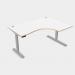 Leap Crescent Desk, Top With Portals with PLY edging, 1600 x 1200 , Right Hand, White Silver Frame LP-PLY-TP1612R/WH/SLV