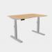 Leap Single Desk Top With Scallop, 1200 x 800mm - Beech Silver Frame LP-S/DPS1280/BE/SLV