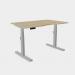 Leap Single Desk Top With Scallop, 1200 x 800mm - Urban Oak Silver Frame LP-S/DPS1280/UO/SLV