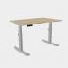 Leap Single Desk Top With Scallop, 1400 x 800mm - Urban Oak Silver Frame LP-S/DPS1480/UO/SLV