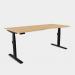 Leap Single Desk Top With Scallop, 1600 x 800mm - Beech Black Frame LP-S/DPS1680/BE/BLK