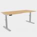 Leap Single Desk Top With Scallop, 1600 x 800mm - Beech Silver Frame LP-S/DPS1680/BE/SLV