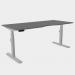 Leap Single Desk Top With Scallop, 1600 x 800mm - Graphite Silver Frame LP-S/DPS1680/GR/SLV