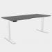 Leap Single Desk Top With Scallop, 1600 x 800mm - Graphite White Frame LP-S/DPS1680/GR/WHT