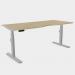 Leap Single Desk Top With Scallop, 1600 x 800mm - Urban Oak Silver Frame LP-S/DPS1680/UO/SLV