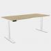 Leap Single Desk Top With Scallop, 1600 x 800mm - Urban Oak White Frame LP-S/DPS1680/UO/WHT