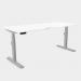 Leap Single Desk Top With Scallop, 1600 x 800mm - White Silver Frame LP-S/DPS1680/WH/SLV