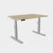 Leap Single Desk Top With Alu Portals, 1200 x 800mm - Urban Oak Silver Frame LP-S/TP1280/UO/SLV