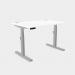 Leap Single Desk Top With Alu Portals, 1400 x 800mm - White Silver Frame LP-S/TP1480/WH/SLV
