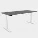 Leap Single Desk Top With Alu Portals, 1600 x 800mm - Graphite White Frame LP-S/TP1680/GR/WHT