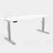 Leap Single Desk Top With Alu Portals, 1600 x 800mm - White Silver Frame LP-S/TP1680/WH/SLV