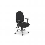 EVOLUTE chair with pump up lumbar support, alu base, adjustable arms - black seat and back MCC-EVOLUTE/BLK