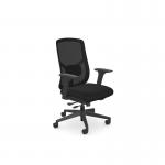 MCC-X66 Chair with BLK Base, BLK Mesh, BLK Seat, adj sponge lumbar support, adj arms, seat slide MCC-X66/BLK