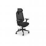 Operative Chair with Headrest, Black Frame and Black Fabric HY-2201 MCC-X77/HEAD/B/BLK