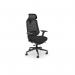 The image showcases a sleek black desk chair with a supportive headrest and a sturdy, black frame. Its durable fabric adds a professional touch to any office space.