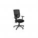 OA High Back Mesh Chair 2 Lever Nylon Base Step Arms PP - Black Mesh - Evert Black E001 OA2SM2L/ADJARMS/E001/BMS