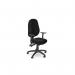 The picture shows a sleek and modern office desk, with comfortable general desk chairs from the O.B Series. The deep foam padding provides extra support, and the A-Sync HDuty Mechanism allows for easy adjustments. Fixed arms add stability, and the color is a stylish black.