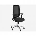 Begin Black Chrome Base Galactica Seat Slide Lumbar Vario Adj Arms TKMS1 Black Mesh - Evert OBEGIN/BK/CHR/L/ARMVAR/E001/TKMS1