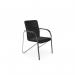 O Sandy Series Chair Chrome Frame Black Wooden Arms - Lotus Black L001 OSANDY/L001