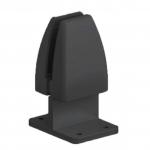 The photograph shows a black under mount desk screen bracket, specifically designed for bench desks. The bracket is made of PET and sits beneath the desk, providing a stable and secure attachment for the desk screen. It features a sleek design and is ideal for creating a clutter-free work environment.