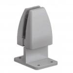 The image shows a sleek silver under mount desk screen bracket for office desks. Made of PET material, this bracket has a modern design and is durable. It can easily be attached to the desk, providing a clean and organized workspace.