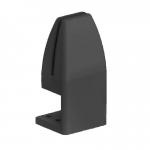 The picture shows a single black PET under mount desk screen bracket with a PJ-4/BLK labeled on it. The bracket is designed to attach a desk screen to an office desk. It appears sleek and sturdy with adjustable brackets for easy installation.