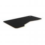 K Top With Rounded Corners Alu Portals, 1600 x 1000 x 18mm, Left - BLACK PLY P-KR1610L/BK