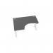 Sit Stand Radial Top, 2 Alu Portals, No Drillings 1600 x 1200 x 25mm Left, PLY edging - GR P-RD1612L/GR