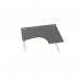 Sit Stand Radial Top, 2 Alu Portals, No Drillings 1600 x 1200 x 25mm, PLY edging - GR P-RD1612R/GR