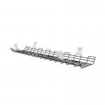 The photo shows a black cable basket, measuring 1040mm in width, designed for office cable management. Cables can be neatly organized and tucked away for a clutter-free workspace.