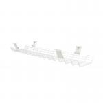 In the picture, the office cable management cable basket measures 1040mm in width and is colored white. It appears to be made of high-quality material and is designed to efficiently organize cables in an office setting. The basket has a sleek and modern look, blending in seamlessly with any office decor.