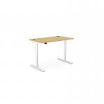 This photo features an office space with multiple edit desks, including sit stand and height adjustable options. The desks have round and rectangular bamboo tops with white frames, measuring 1200 x 700mm. The design is sleek and modern, perfect for a productive work environment.