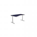 K Top Height Adjustable Rounde Black Legs- 1600 x 800 Left handed Black Top ROUNDE-PLY-KR1610L/BK/BLK