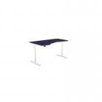 K Top Height Adjustable Rounde Black Legs- 1600 x 800 Left handed Blue Top ROUNDE-PLY-KR1610L/NB/BLK