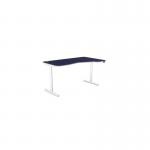 K Top Height Adjustable Rounde Black Legs- 1600 x 800 Right handed Blue Top ROUNDE-PLY-KR1610R/NB/BLK