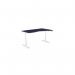 K Top Height Adjustable Rounde Black Legs- 1600 x 800 Right handed Blue Top ROUNDE-PLY-KR1610R/NB/BLK