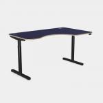 Radial Height Adjustable Rounde Black Legs- 1600 x 800 Right handed Blue Top ROUNDE-PLY-RD1610R/NB/BLK