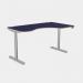 Radial Height Adjustable Rounde Grey Legs- 1600 x 800 Right handed Blue Top ROUNDE-PLY-RD1610R/NB/SLV