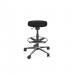 Work Ergonomic Office Stoool, Alumium base and ring around base - Black WORK-101/E001