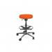 Work Ergonomic Office Stoool, Alumium base and ring around base - Orange WORK-101/E032