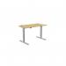 Zoom Single Height Adjust Desk 1200 x 700mm - Rectangular Bamboo top Silver Frame ZM-1270/RECT/SLV